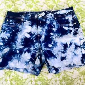 International Concepts (INC) brand shorts. Blue & white tie-dye shorts